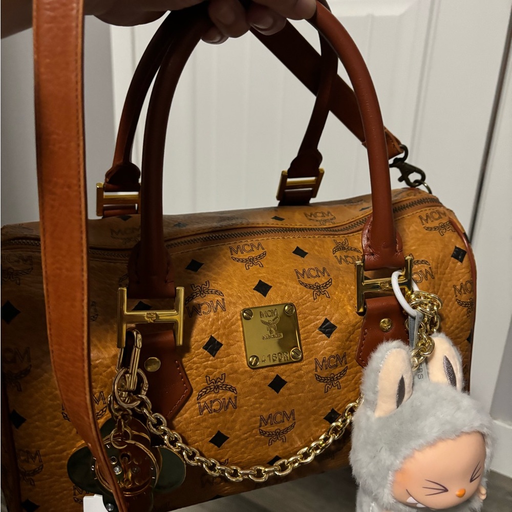 MCM Cognac Boston bag Visetos Satchel - Picture 13 of 14